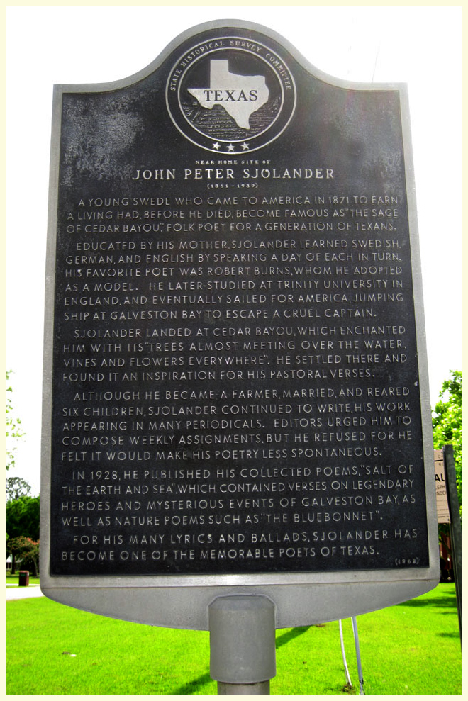 John Peter Sjolander - Poet Texas