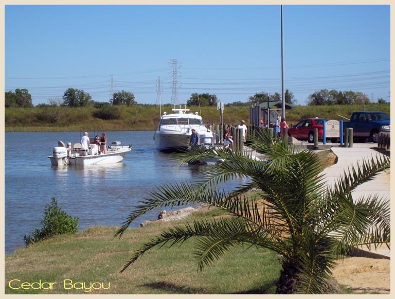 Cedar Bayou in Baytown Texas is the site of a planned barge/container loading/unloading facility 