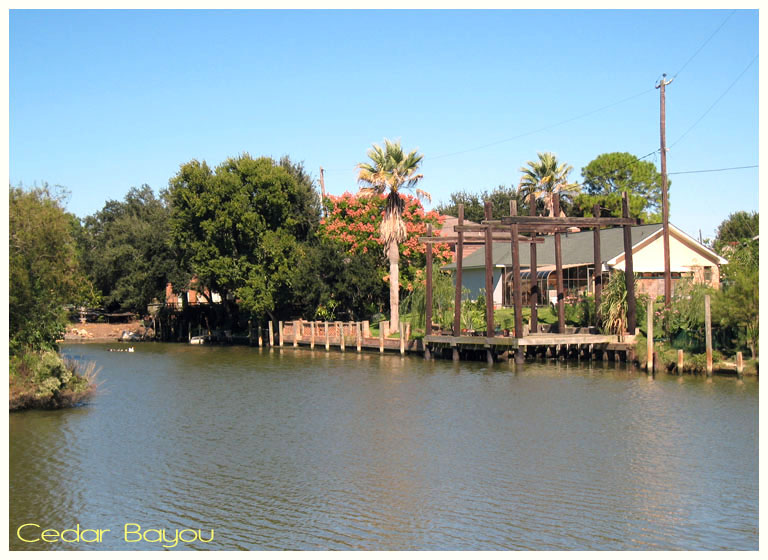 Cedar Bayou in Baytown Texas is the site of a planned barge/container loading/unloading facility 